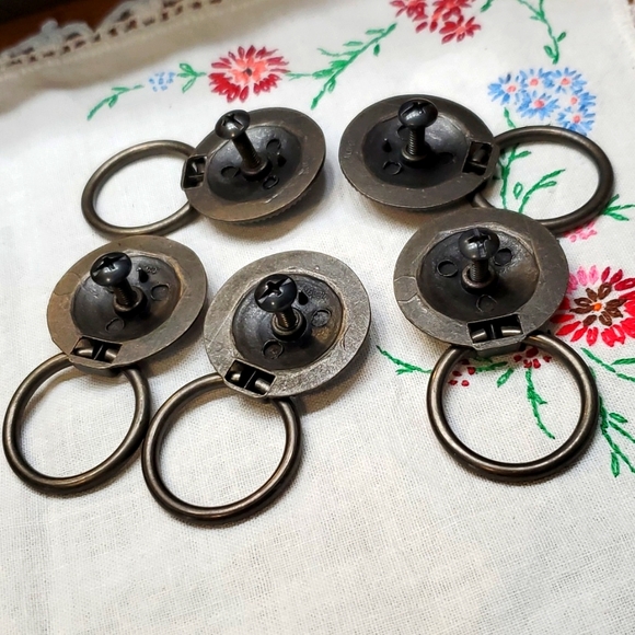 5 Drawer Pull Knobs Metal Ornate Floral Primitive Victorian Farmhouse Rustic - Picture 11 of 16